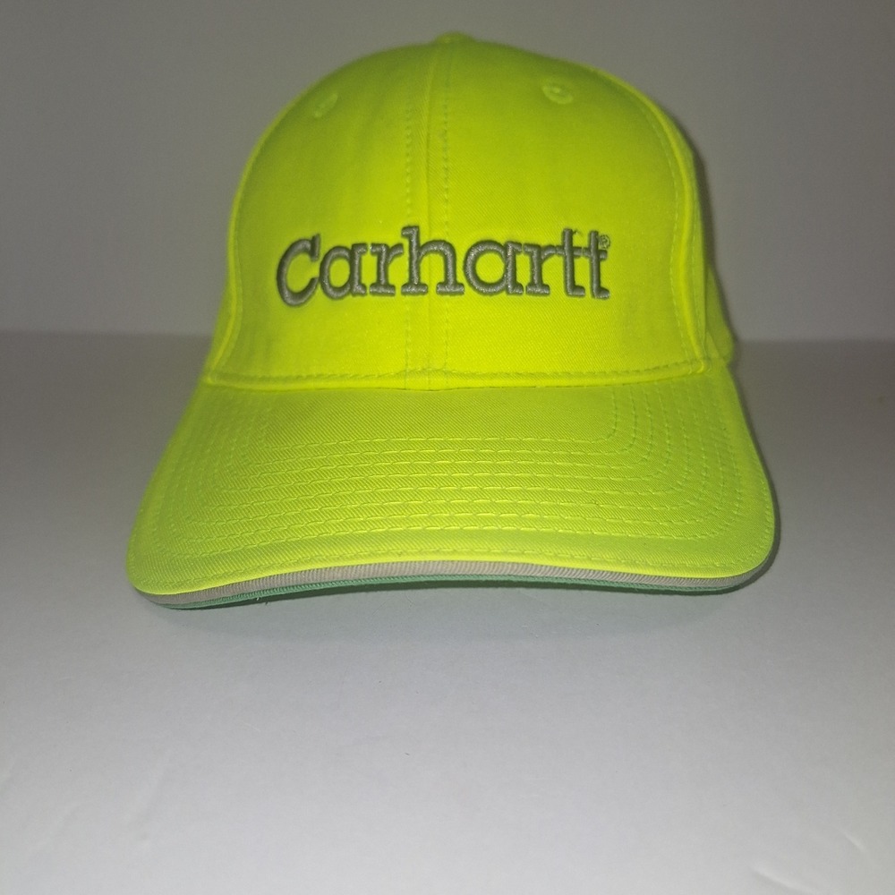 Carhartt Mens Neon Yellow High Visibility Adjustable Baseball Hat Cap RN14806